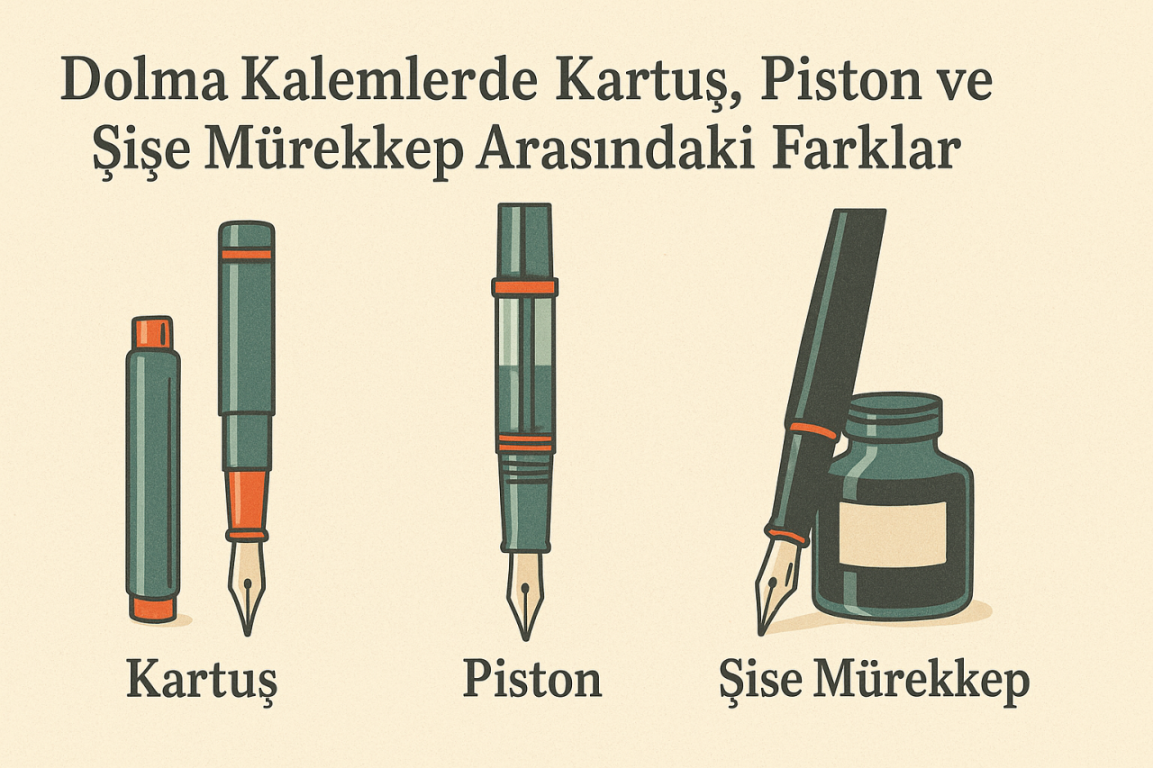 Dolma Kalemlerde Kartuş, Piston ve Şişe Mürekkep Arasındaki Farklar